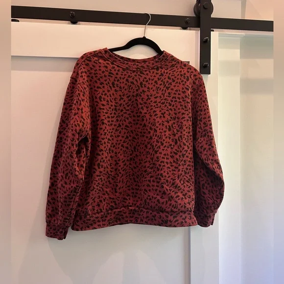 Leopard Crew Neck Sweater & Sweatpants les girls les boys matching set m - Picture 2 of 8